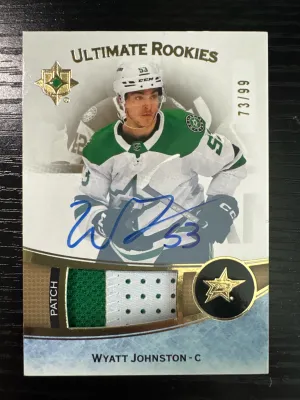 2022-23 Upper Deck Ultimate Rookies Wyatt Johnston Patch Auto /99