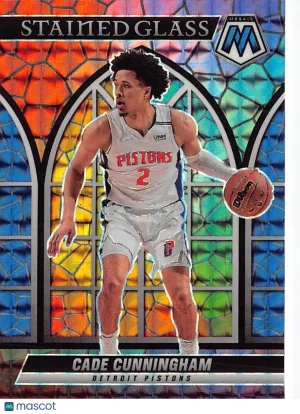2021-22 Panini Mosaic Cade Cunningham Stained Glass #8 Detroit Pistons