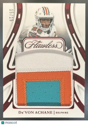 Flawless De'Von Achane Patches Ruby #P-DAE Miami Dolphins