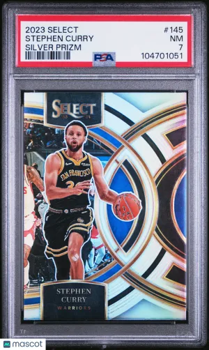Stephen Curry 2023 Panini Select #145 Silver Prizm PSA 7 - Golden State Warriors