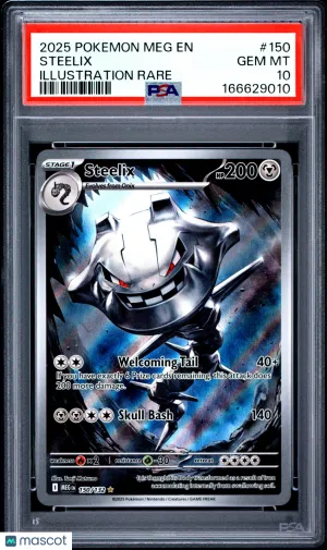 2025 Pokemon Meg EN-Mega Evolution Steelix Illustration Rare PSA 10 #150