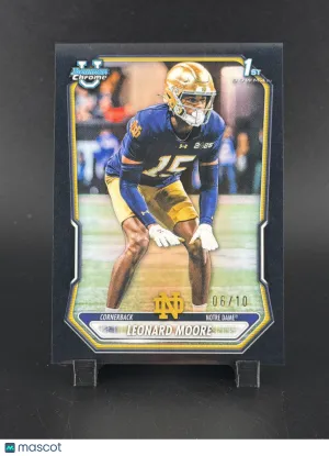 2026 Bowman Chrome University Football Leonard Moore #BCP-112 Black Refractor /10