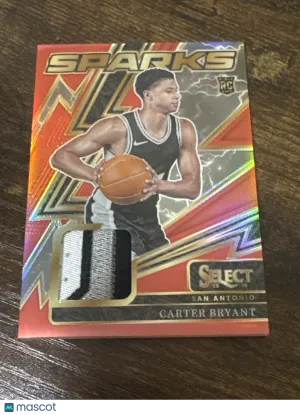 2025-26 Panini Select Sparks Carter Bryant #SPK-BRY Red /75 RC Memorabilia