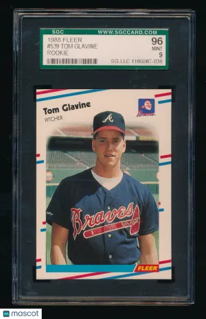 1988 Fleer Tom Glavine #539 Rookie SGC 9
