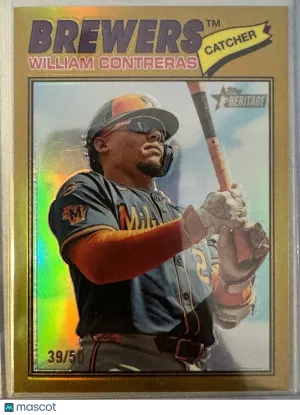 2024 Topps Heritage William Contreras #214 Gold Foil /50