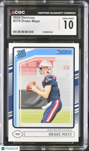 2024 Donruss Drake Maye Rookie #379 CGC 10 New England Patriots