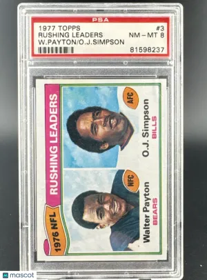 1977 Topps O.J. Simpson Walter Payton #3 [Base] Base Set PSA 8