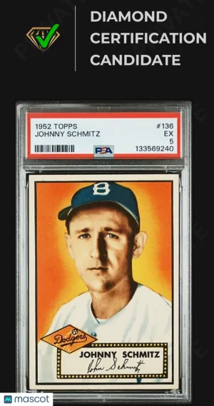 1952 Topps Johnny Schmitz #136 [Base] Base Set PSA 5