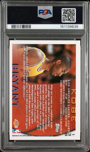 1996 Topps Kobe Bryant #138 back