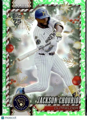 2026 Topps Holiday Jackson Chourio #H38 Green Metallic