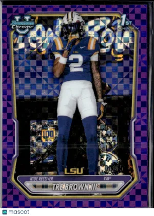 2026 Bowman Chrome University Tre Brown III #BCP-124 Purple X-Fractor