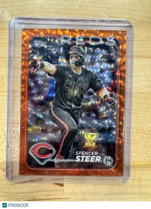 2024 Topps Series 2 Spencer Steer #485 Orange Foilboard /299