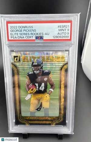 2022 Panini Donruss George Pickens #ESR-21 Autographs / Parallel/Variety Rookie Insert PSA 9 Auto 9