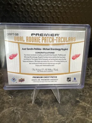Premier Dual Rookie Patch-Taculars /25 Sandin-Pellikka And Brandsegg-Nygard back