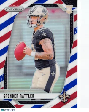2024 Panini Prizm Football Spencer Rattler Red White and Blue Rookie RC #388 New Orleans Saints