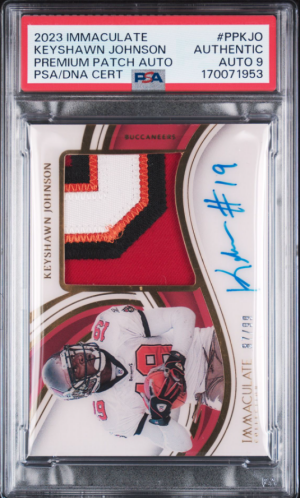 KEYSHAWN JOHNSON - 2023 PANINI IMMACULATE COLLECTION PREMIUM PATCH AUTOGRAPHS PPKJO