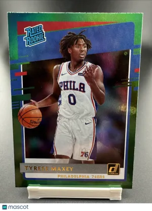 2020-21 Panini Donruss Tyrese Maxey #211 Green Flood Parallel/Variety Rookie Base Set