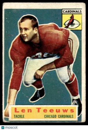 1956 Topps Football Card Len Teeuws RC Chicago Cardinals #46 VG