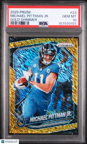 2025 Panini Prizm Michael Pittman JR. #23 Gold Shimmer PSA 10