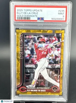 2025 Topps Update Series Elly De La Cruz #US235 Gold Diamante Foil Parallel/Variety Base Set PSA 9