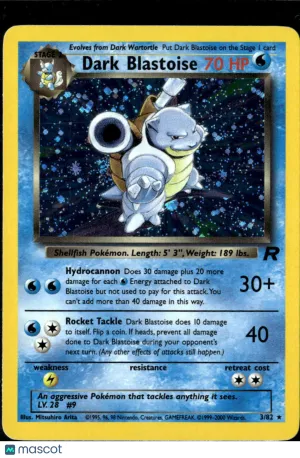 Dark Blastoise 2000 Team Rocket Holo Rare #3/82