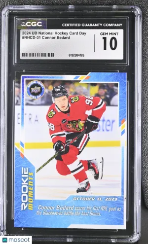 2024 UD Nat'l Hockey Card Day Connor Bedard Rookie #NHCD-31 CGC 10 Chicago Blackhawks