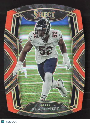 2020 Panini Select Khalil Mack #208 Orange Prizm Die Cut
