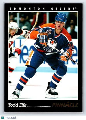 1993 Pinnacle Todd Elik #202 Edmonton Oilers
