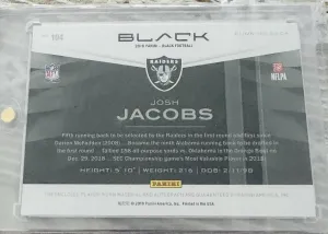 2019 Black - Josh Jacobs - RPA /75 back