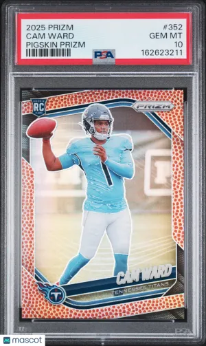 2025 Panini Prizm Cam Ward Pigskin 22/180 Rookie #352 PSA 10