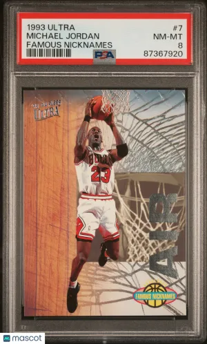 1993 Ultra Famous Nicknames Michael Jordan #7 Chicago Bulls PSA 8