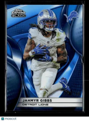 2025 Topps Chrome Black Jahmyr Gibbs #37 Blue 018/150