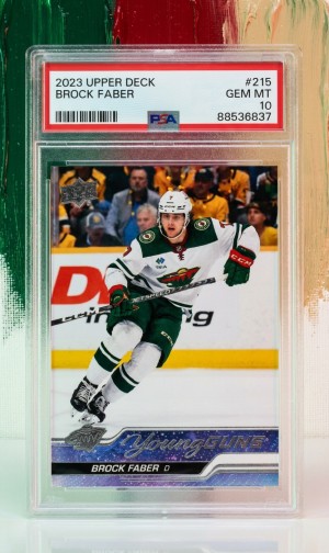 2023-24 Upper Deck Young Guns Rookie Brock Faber #215 PSA 10