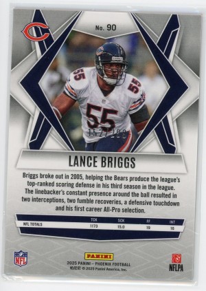2025 Panini Phoenix Lance Briggs Pink Winter 152/299 back