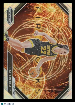 Caitlin Clark 2024 Panini Prizm Draft Picks Fireworks #15 Silver #1 Iowa Hawkeyes
