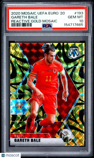 2020 Panini Mosaic UEFA Euro 2020 Gareth Bale #193 Reactive Gold PSA 10