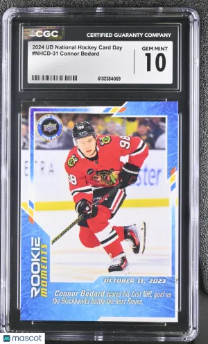 2024 UD Nat'l Hockey Card Day Connor Bedard Rookie #NHCD-31 CGC 10 Chicago Blackhawks