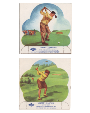 Rare 1963 Carr's Biscuits Sports Champions Golf Cards (Hand-cut) U.K. Lot of 2
