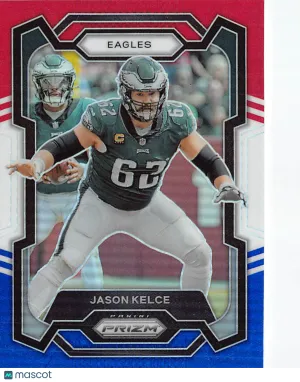 2023 Panini Prizm Jason Kelce Red White and Blue #245 Philadelphia Eagles