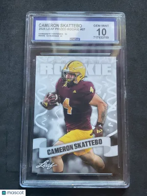 Graded 10 CCG 2025 Leaf Prized Rookie #07 Cameron Skattebo Arizona State Sun Devils Football Card