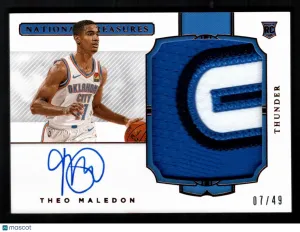 Theo Maledon 2020-21 National Treasures #106 Bronze /25 Rookie Patch Auto