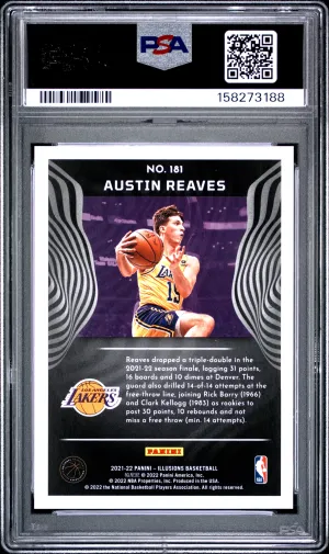 2021 Panini Illusions Austin Reaves #181 Trophy Collection Red /99 back