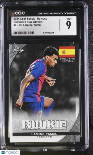 2024 Leaf Special Release Lamine Yamal Rookie Exclusive Flag Edition #FL-06 CGC 9 FC Barcelona