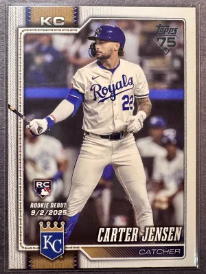 Topps 2026 Update Series Carter Jensen RC Royals #US298 Rookie Debut