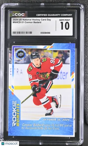 2024 UD Nat'l Hockey Card Day Connor Bedard Rookie #NHCD-31 CGC 10 Chicago Blackhawks