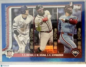 2025 Topps Series 1 Kyle Schwarber Shohei Ohtani #144 Blue Foil /150
