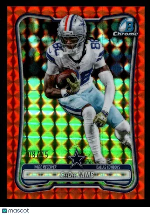 CeeDee Lamb 2026 Bowman Chrome #BCV-27 Orange Geometric Refractor /25 Cowboys