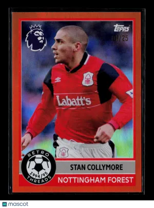 2025 Topps Premier League Stan Collymore Nottingham Forest Orange /25 #395 Soccer Card