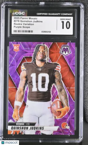 2025 Panini Mosaic Quinshon Judkins Rookie Variation Purple Scope Rookie #276 CGC 10 Cleveland Browns