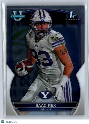 Isaac Rex 2022 Bowman Chrome University Football #71 1st Bowman Rookie BYU Cougars Card